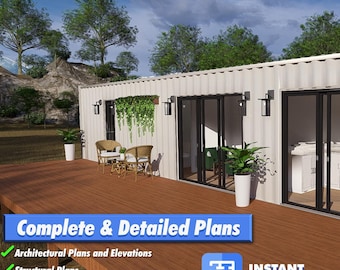 Modern 1 Bed, 1 Bath Container Home with Wraparound Deck – 40ft High Cube; Model A25