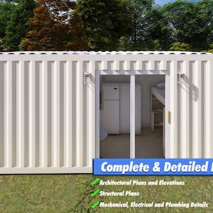 Minimalist Modern Home Blueprint: Pre-Engineered 20ft Shipping Container Studio Plans for DIY Builders