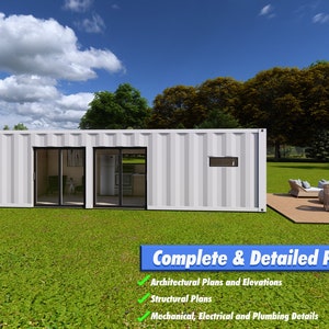 Off-Grid 40 Fuß High Cube Versandcontainer Cabin Plans - A7