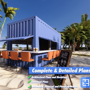 Plans for 20ft Shipping Container Bar: Perfect for Breakfast, Sushi, Coffee or Wine/Beer
