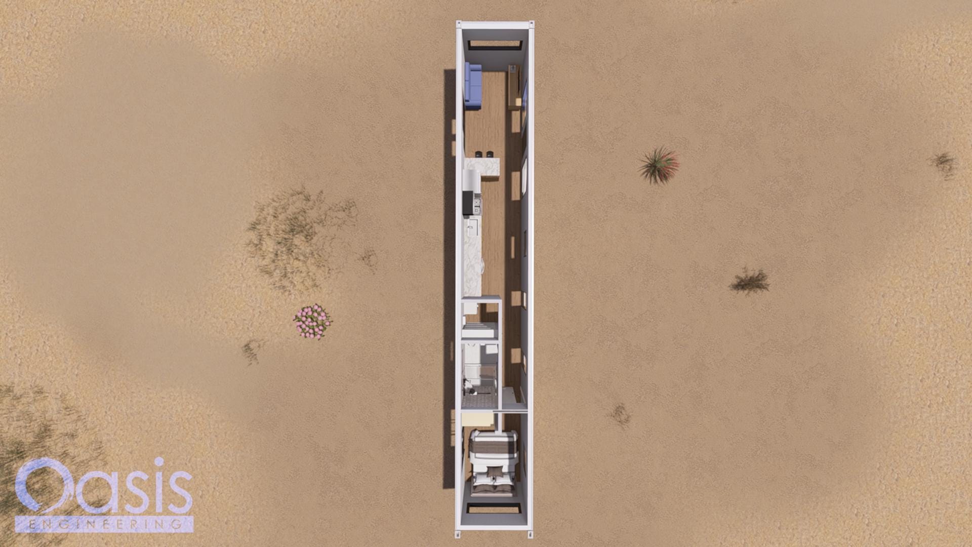 53ft High Cube Shipping Container Home Plans | 1 Bed 1 Bath | Modern ...