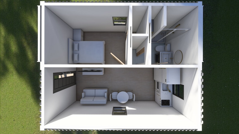 Two-story Shipping Container ADU Plans - Dual 320 Sq-ft Studios - Etsy