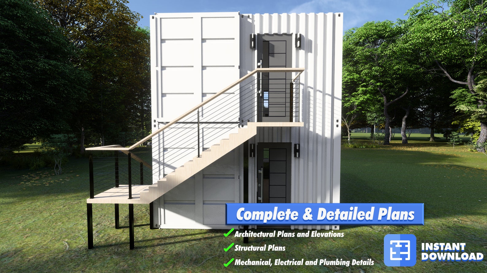 Two-Story Container Home Plans