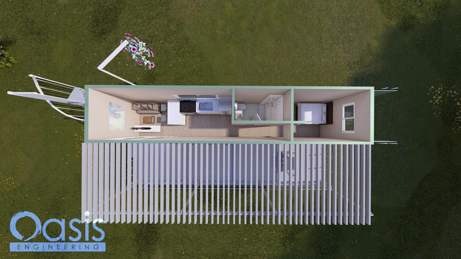 40ft Shipping Container Home: Peaceful Retreat - Rooftop and Front ...
