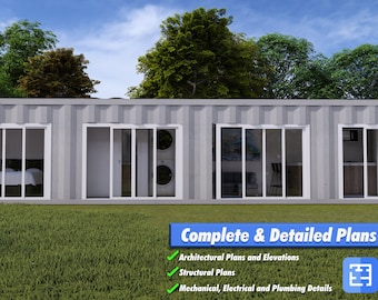 40ft High Cube Container Home – 1 Bed, 1 Bath, Kitchen/Living Area Plans: Model A15