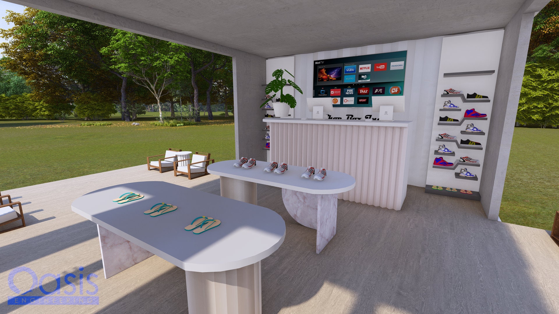 DIY 2x20ft Container Shop Plans - Shoe Box Inc - Customizable Retail ...