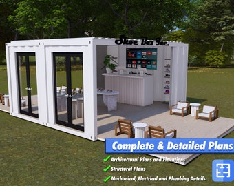 DIY 2x20ft Container Shop Plans - Shoe Box Inc - Customizable Retail Space