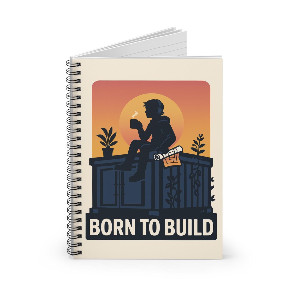 Building Notebook Born to Build Spiral Notebook, Motivational Journal for Builders ...