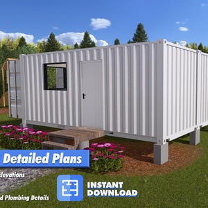 Double 20ft Shipping Container Home Plans – Dual Bathroom Layout (Ideal for Shared or Guest Living)