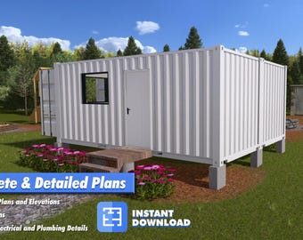 Double 20ft Shipping Container Home Plans – Dual Bathroom Layout (Ideal for Shared or Guest Living)
