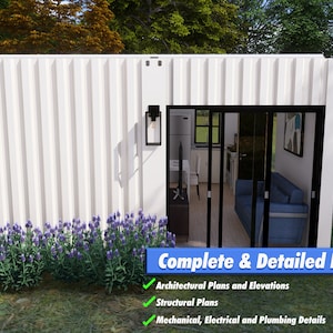 Shipping Container Home (Double 20ft) Plans for DIY Builders