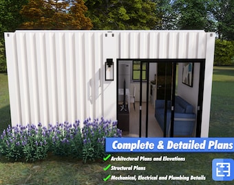 Shipping Container Home (Double 20ft) Plans for DIY Builders