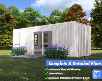 The Urban Loft - Secure and Sleek 20x8 Shipping Container Home Plans - B5