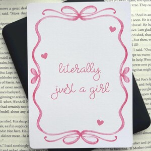 Just a Girl Kindle Insert | Printed Reader Accessory
