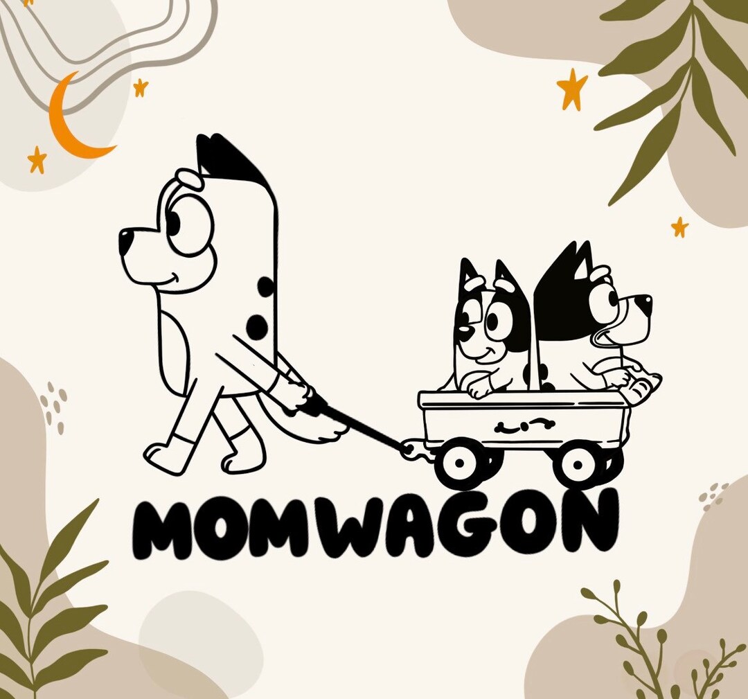 Mom Wagon Bluey Decal Etsy