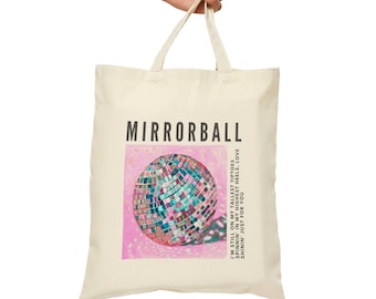 Vintage Mirrorball Cotton Canvas Tote Bag, Folklore Album, Taylor Fan Merch, Eras Tour Gift, Swift Lyrics