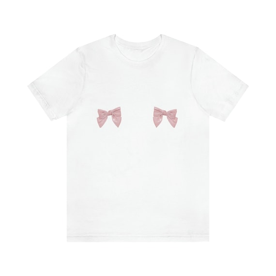 Retro Coquette Bow T-shirt Kawaii Pink Bows Cute Pretty Tee 2000s