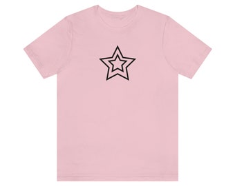 Retro Y2K zwarte ster T-shirt | Grunge-streetwear | Leuk mooi T-shirt | Jaren 2000 en 90 | Unisex - T-shirt voor heren en dames