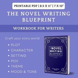 The Novel Writing Blueprint | Guided Writing Templates | Step-By-Step Guide to Writing a Book | PDF Digital Download | 8.5 x 11" & 7 x 10"