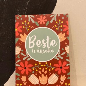 Postkarte / Beste Wünsche / Grußkarte / Blumen / Schwedenstil / Best wishes