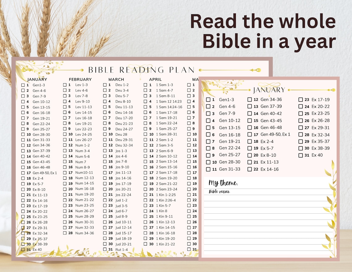 Bible One Year Reading Plan Printable Read the Whole Bible in a Year Bible One Year Reading Plan Printable Read the Whole Bible in a Year