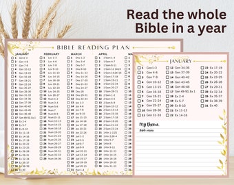 One Year Bible Plan Bible Reading Plan Printable Start to Finish 1 Year ...