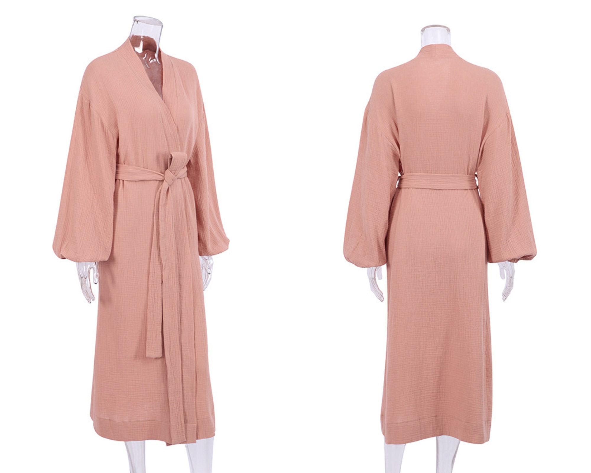 Soft Cotton Sleepwear Robe summer Home Wear Puff Sleeves Etsy