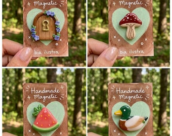 Handmade Ceramic Cottagecore Magnets