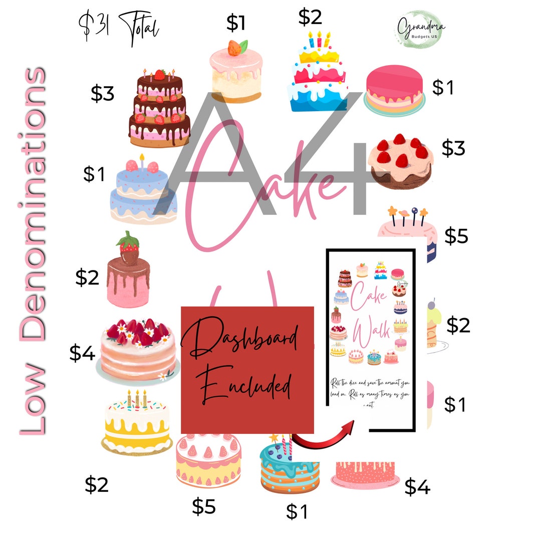 Cake Walk Game LOW DENOMINATIONS Challenge A4 Size Envelope Cash ...