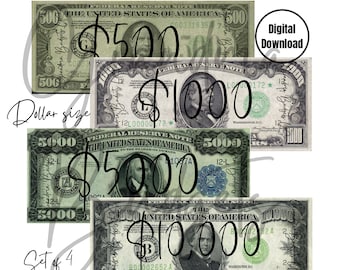 Printable 1000 Dollar Bill Prop 1000 Dollar Bill (Instant Download) - Etsy