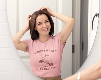 Camiseta con cita divertida de animal de oveja, lo siento, llegué tarde, estaba perdiendo el tiempo, camiseta gráfica con meme de amante de los animales