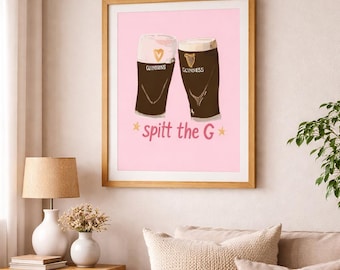 Guinness Spit the G-poster: leuke Ierse pubkunst