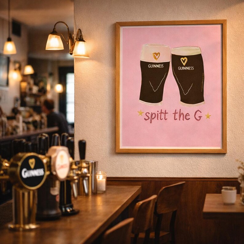Guinness Spit the G Poster: Fun Irish Pub Art image 12