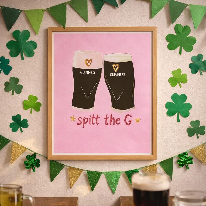 Guinness Spit the G Poster: Fun Irish Pub Art image 8