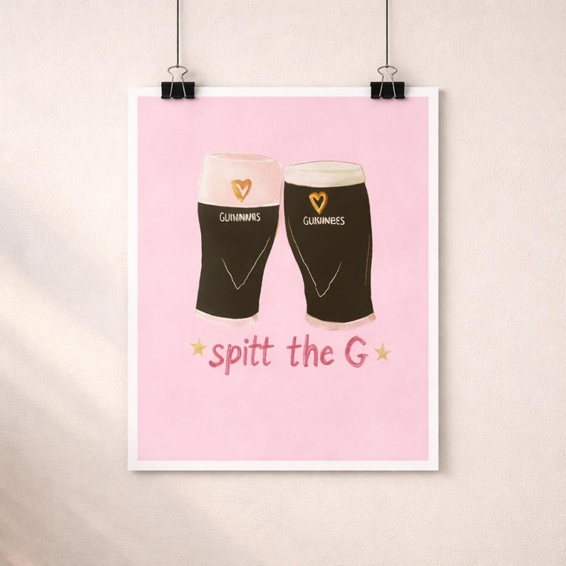 Guinness Spit the G Poster: Fun Irish Pub Art image 6