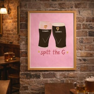 Guinness Spit the G Poster: Fun Irish Pub Art image 7
