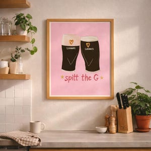Guinness Spit the G Poster: Fun Irish Pub Art image 5