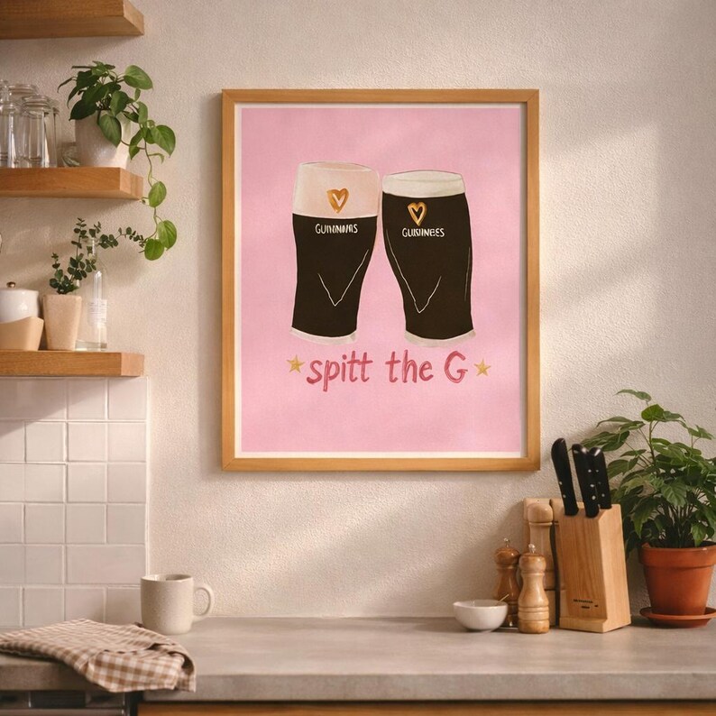 Guinness Spit the G Poster: Fun Irish Pub Art image 5