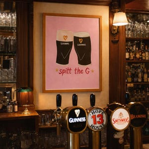 Guinness Spit the G Poster: Fun Irish Pub Art image 3