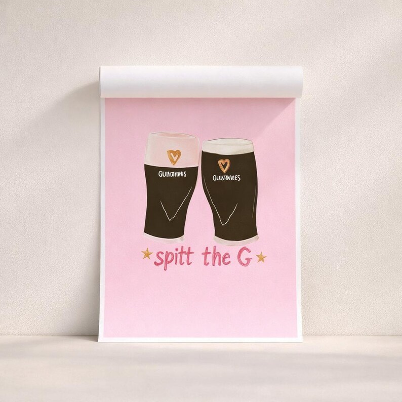 Guinness Spit the G Poster: Fun Irish Pub Art image 2