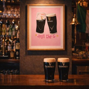 Guinness Spit the G Poster: Fun Irish Pub Art image 14