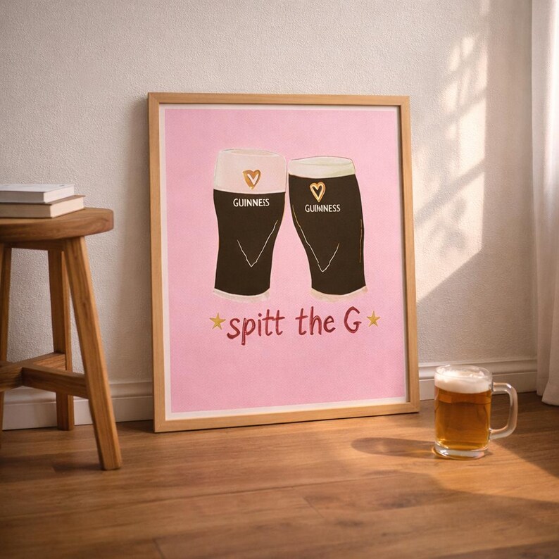 Guinness Spit the G Poster: Fun Irish Pub Art image 11