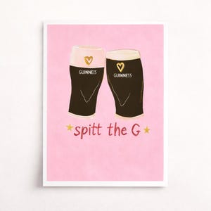 Guinness Spit the G Poster: Fun Irish Pub Art image 13