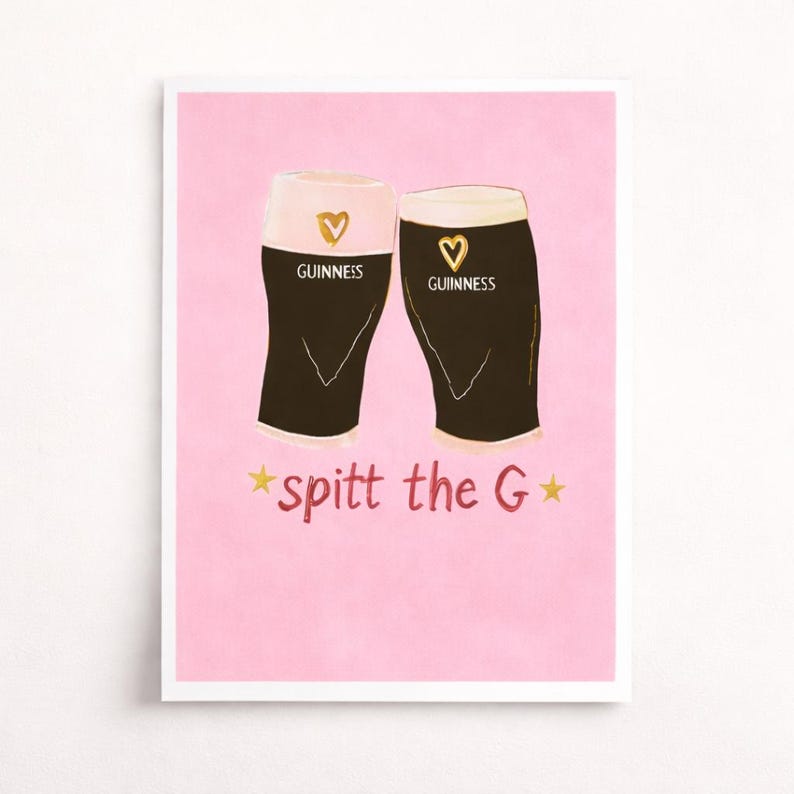 Guinness Spit the G Poster: Fun Irish Pub Art image 13