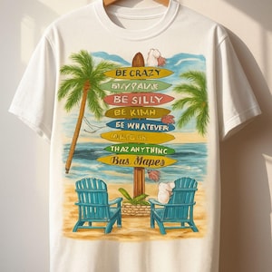Beach Vibes T-Shirt  | Tropical Unisex Tee, Summer Vacation Shirt, Chill Beach Party Apparel, Relaxed Fit Travel Gift