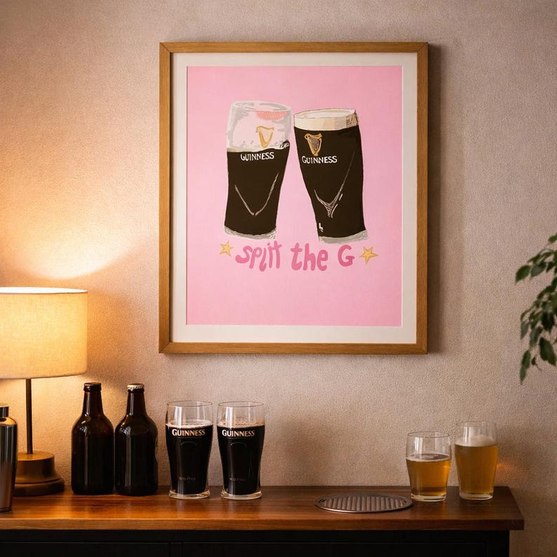 Guinness Spit the G Poster: Fun Irish Pub Art image 4