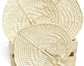 Lote 120 PAI PAI Rafia Mimbre Natural 26 x 20 cm - Abanicos, Paipai para Bodas, Detalles Invitadas Bodas Kraft Handmade Originales