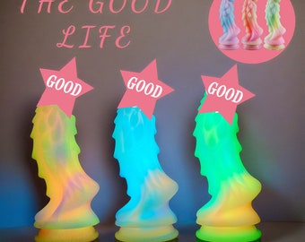 Luminous Dildo, Dream Colors Soft Silicone Fantasy Dildoes for Women, Glow in the Dark, Strong Bottom Suction, Discreet Packing, Adult Toy