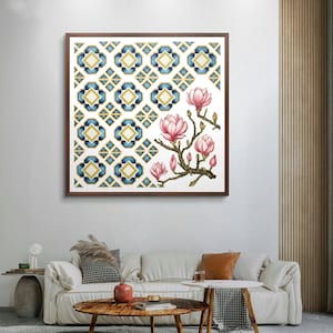Magnolia wall art print /printable wall art /floral wall art,hand painted art/flower wall art vintage magnolia printable /living room decor