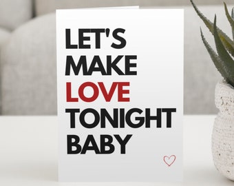 KINKY Card | SEX PRINTABLE Card | Let's Make Love Tonight Baby| Sexy Gift | Kinky Anniversary Card | Sexy Birthday Card | 2 Sizes